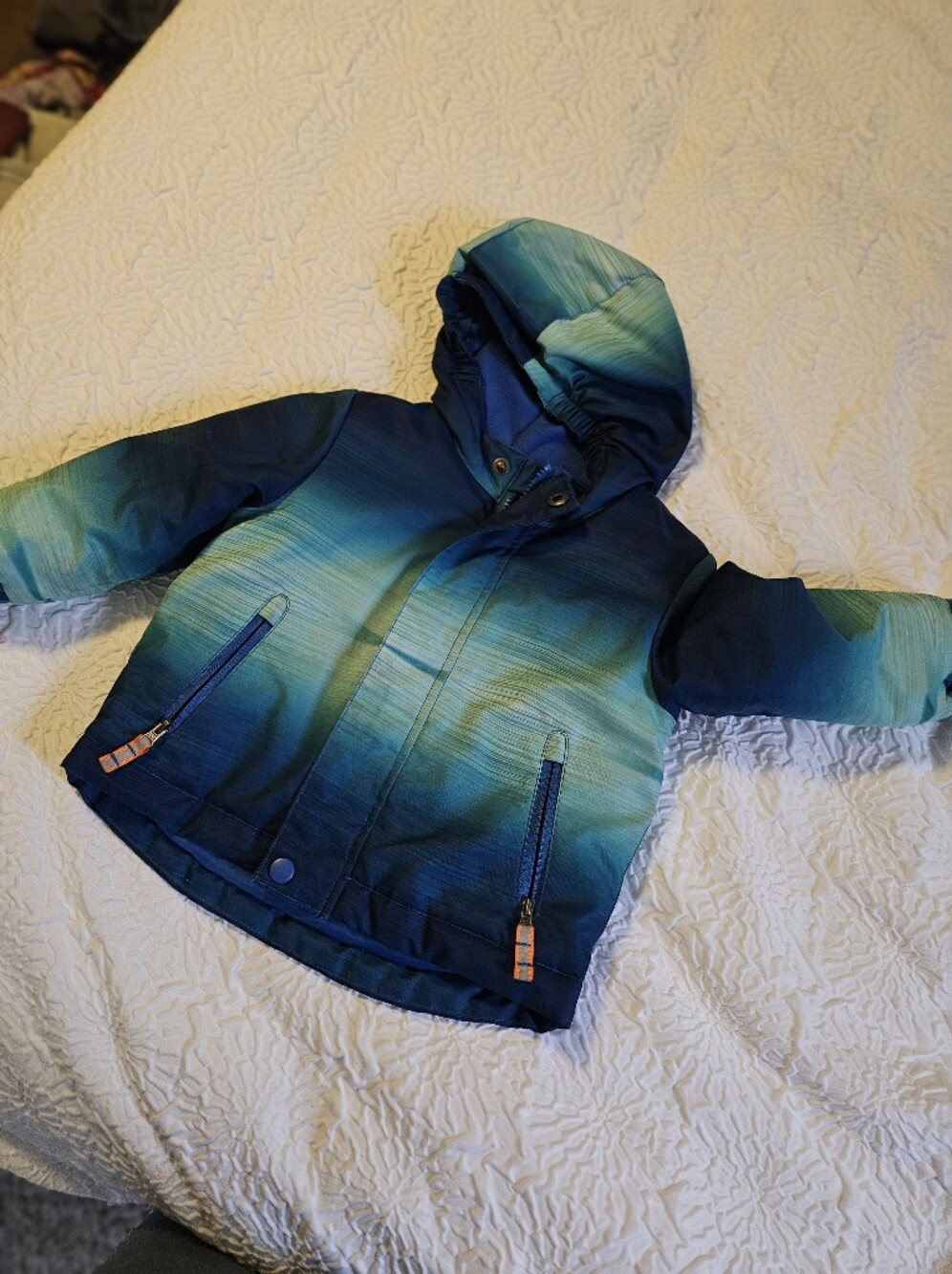 Cat & Jack Blue-Green Gradient Puffer Jacket